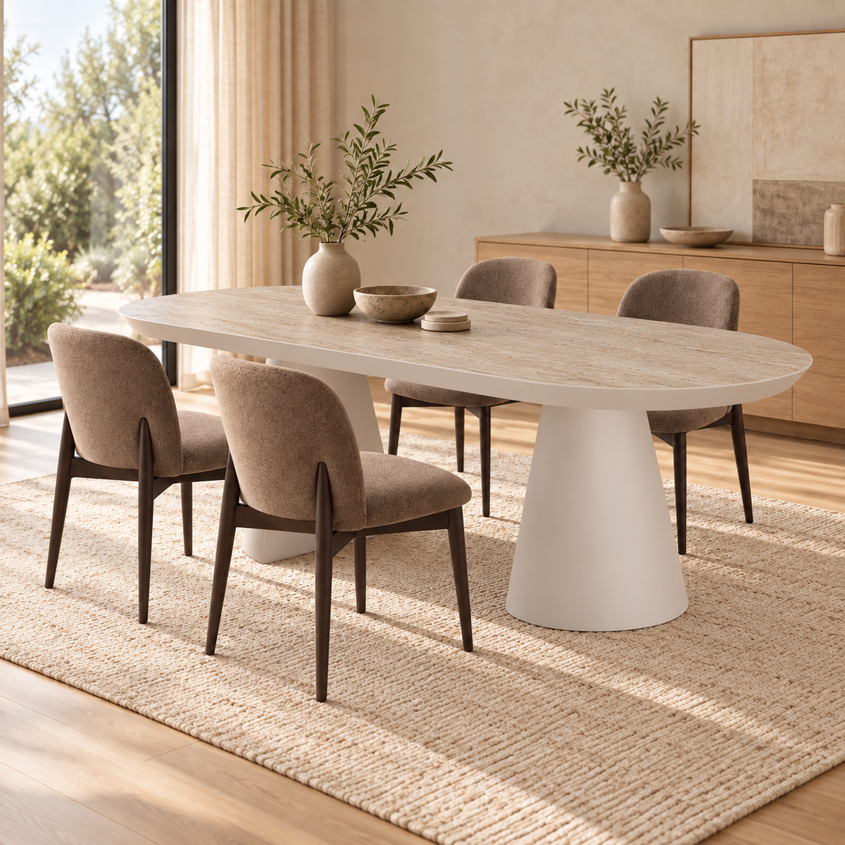 Ensemble de salle à manger Bugatti 200-400 cm + 4 chaises No-1