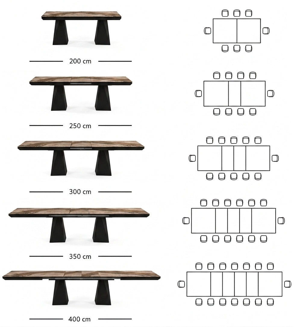 Diamond-eetkamerset - uitschuifbare eettafel + 6 Diamond-stoelen
