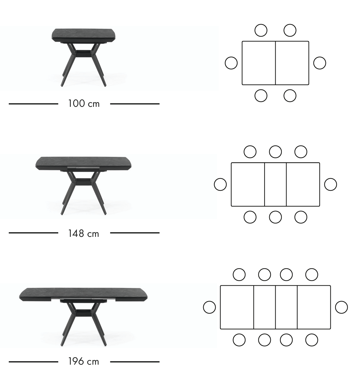 Megane uitschuifbare eettafel 130–226 cm