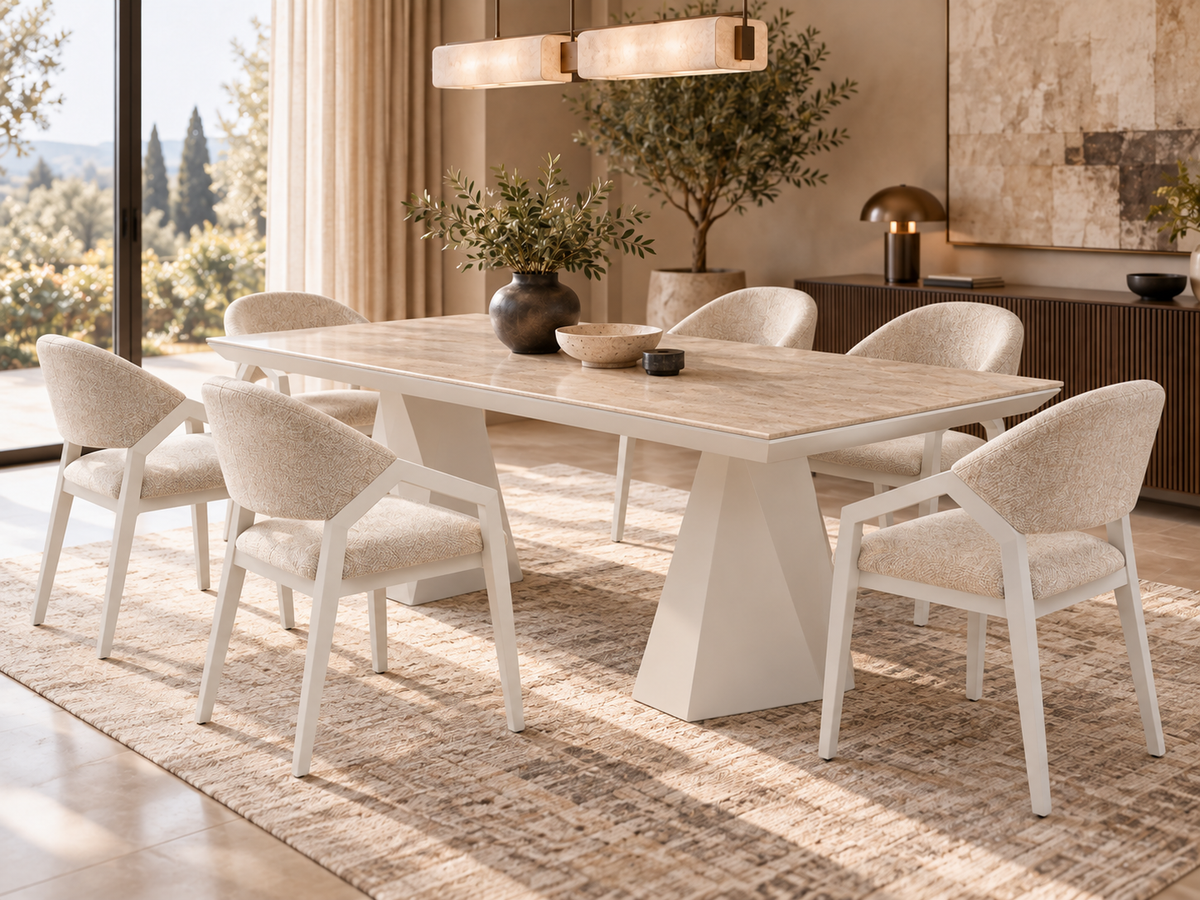 Diamond-eetkamerset - uitschuifbare eettafel + 6 Diamond-stoelen