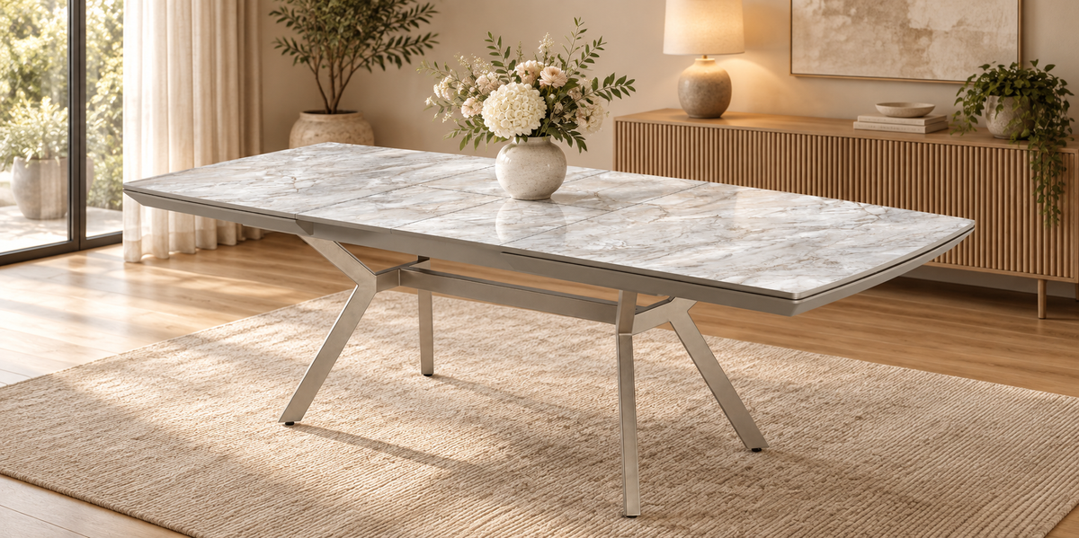 Titanyum uitschuifbare eettafel 180–260 cm